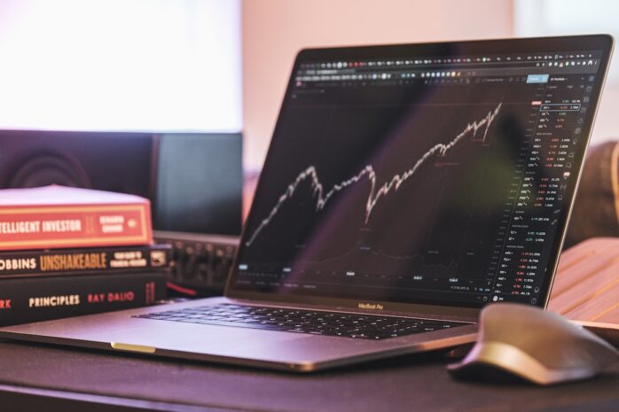Stock Market Depiction on a laptop